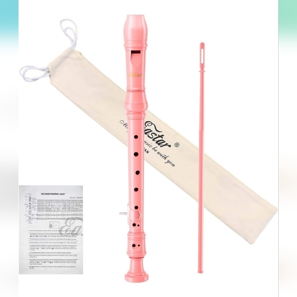 Eastar Soprano Pink Recorder for Beginners Kids, German style